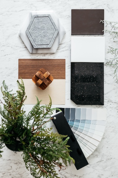 trim, tile, and paint samples