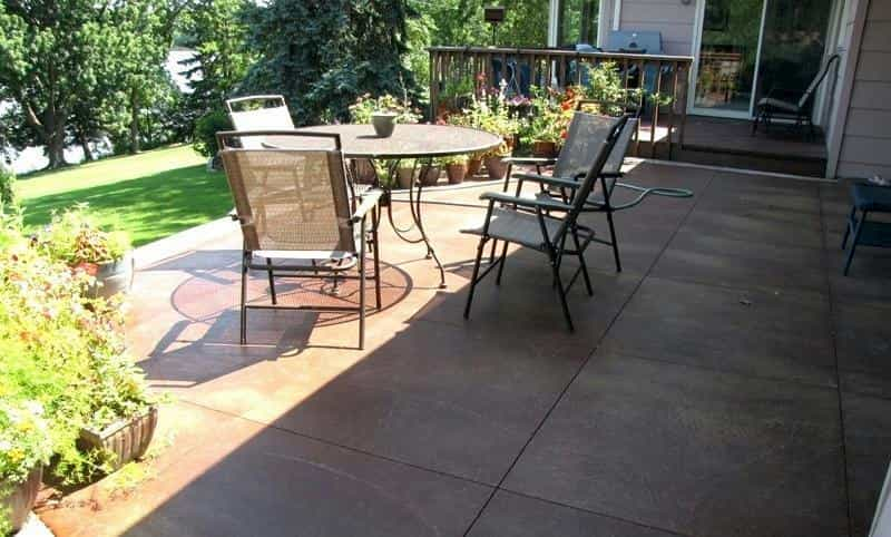 Stained concrete patio