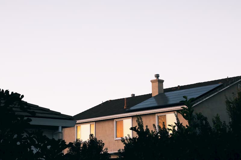 Solar panels on home roof