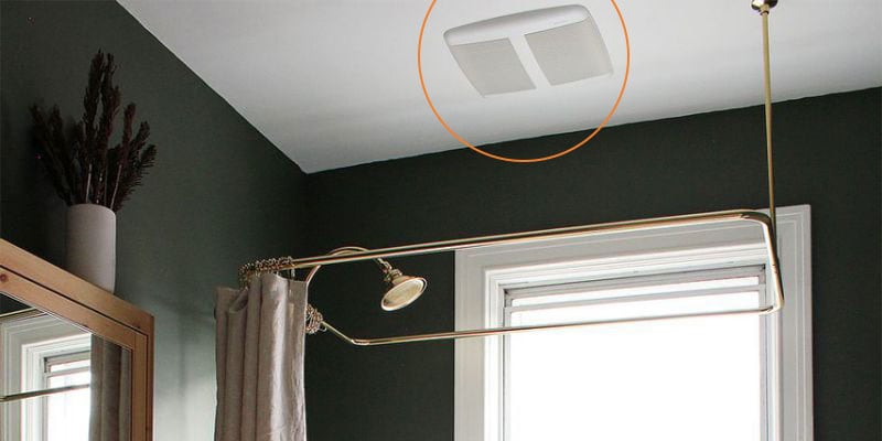 Bathroom fan with circle