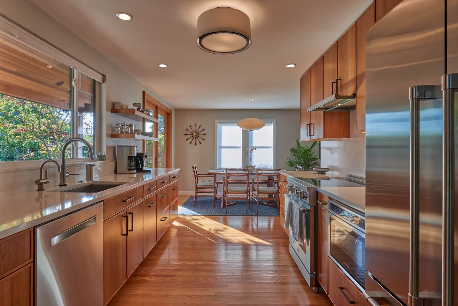 Midcentury modern renovated kitchen in Seattle