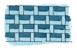 Analogous basketweave tile pattern