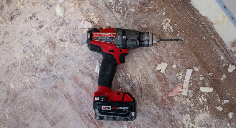 Red cordless powerdrill