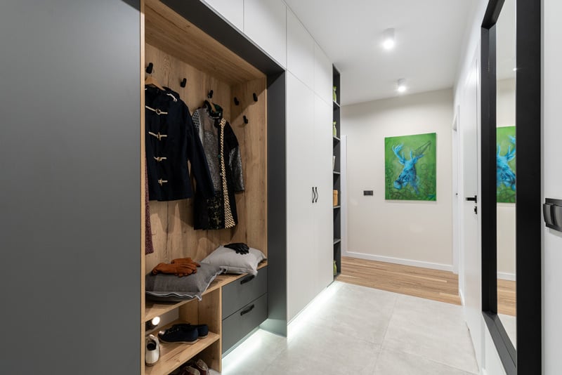 minimum walk spaces, dressing room width, walk-in closet dimensions, island