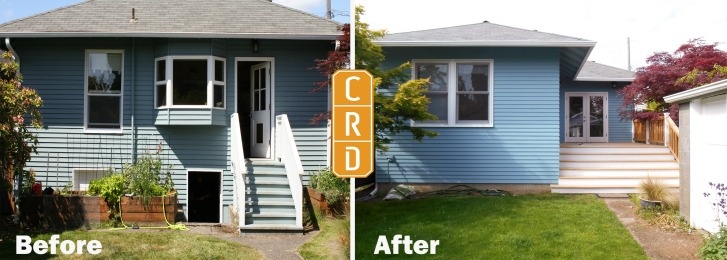 Before and After Back Entryway and Porch Remodel Greenlake Seattle