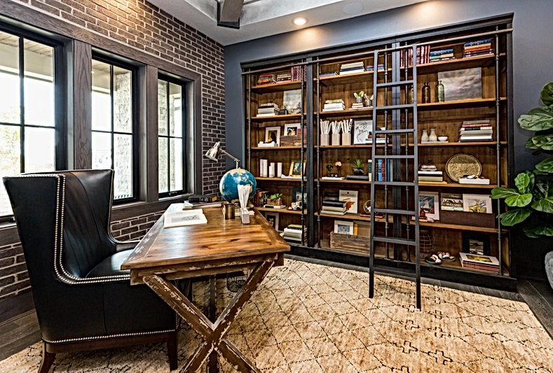 Exposed Brick Home Office