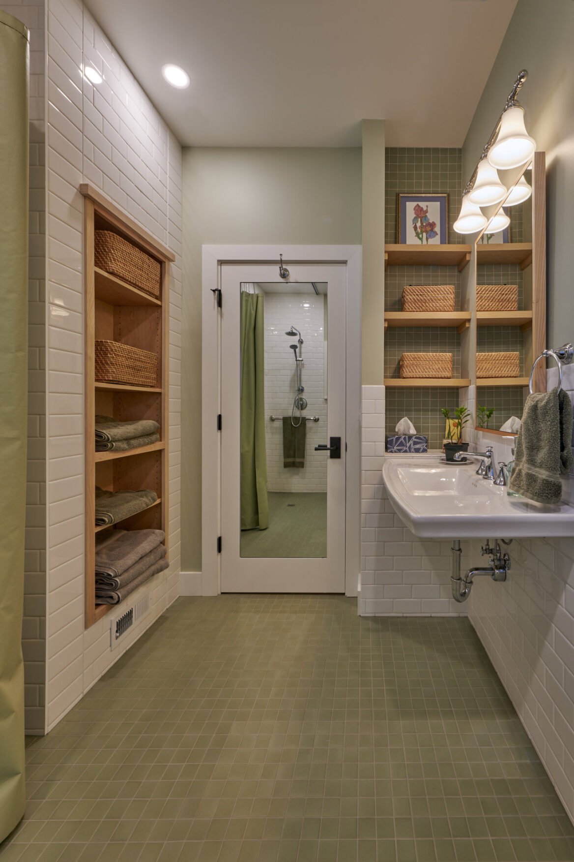 Renovated Seattle bathroom with built-in storage